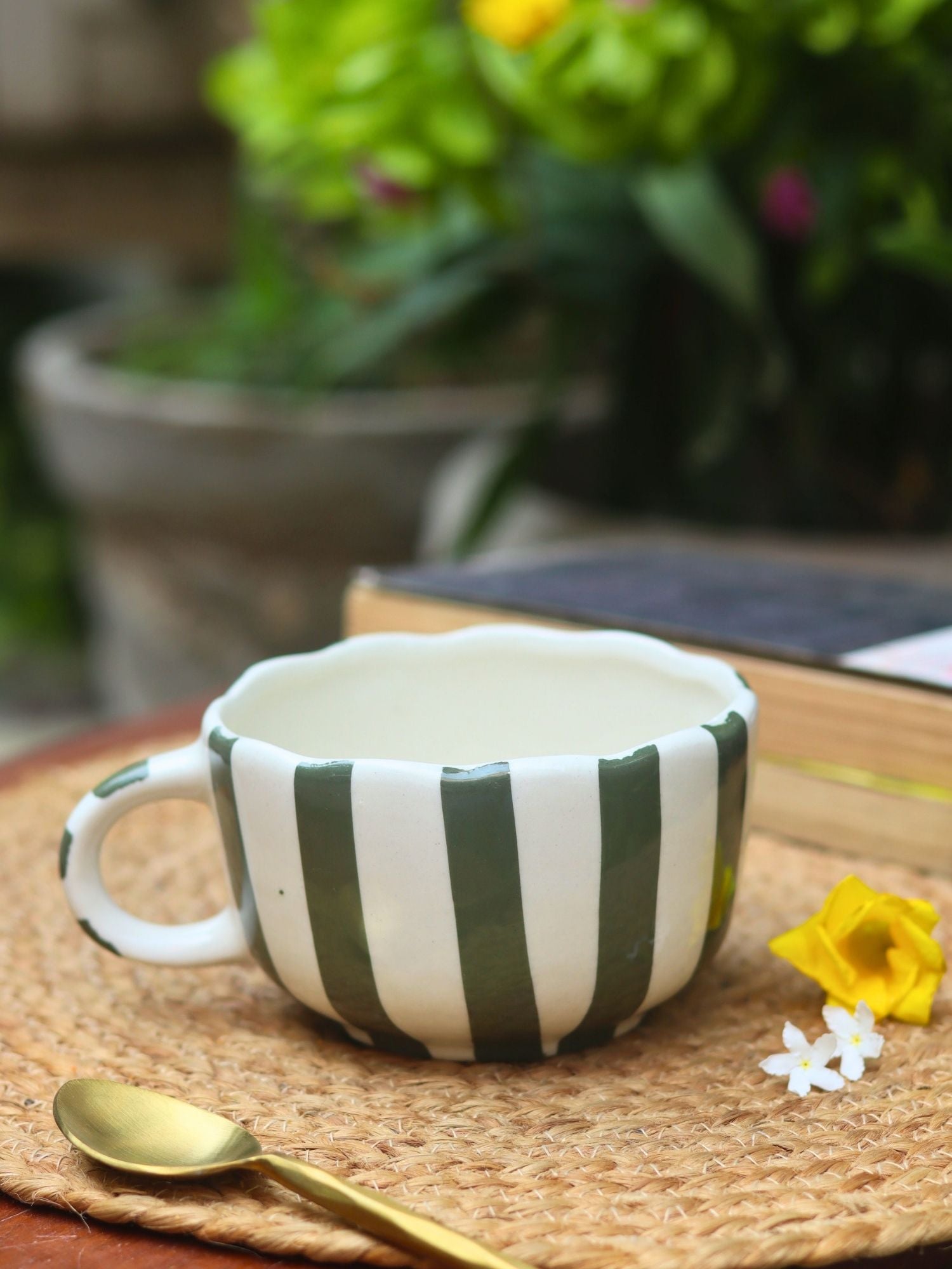 Green Striped Mug with premium quality material