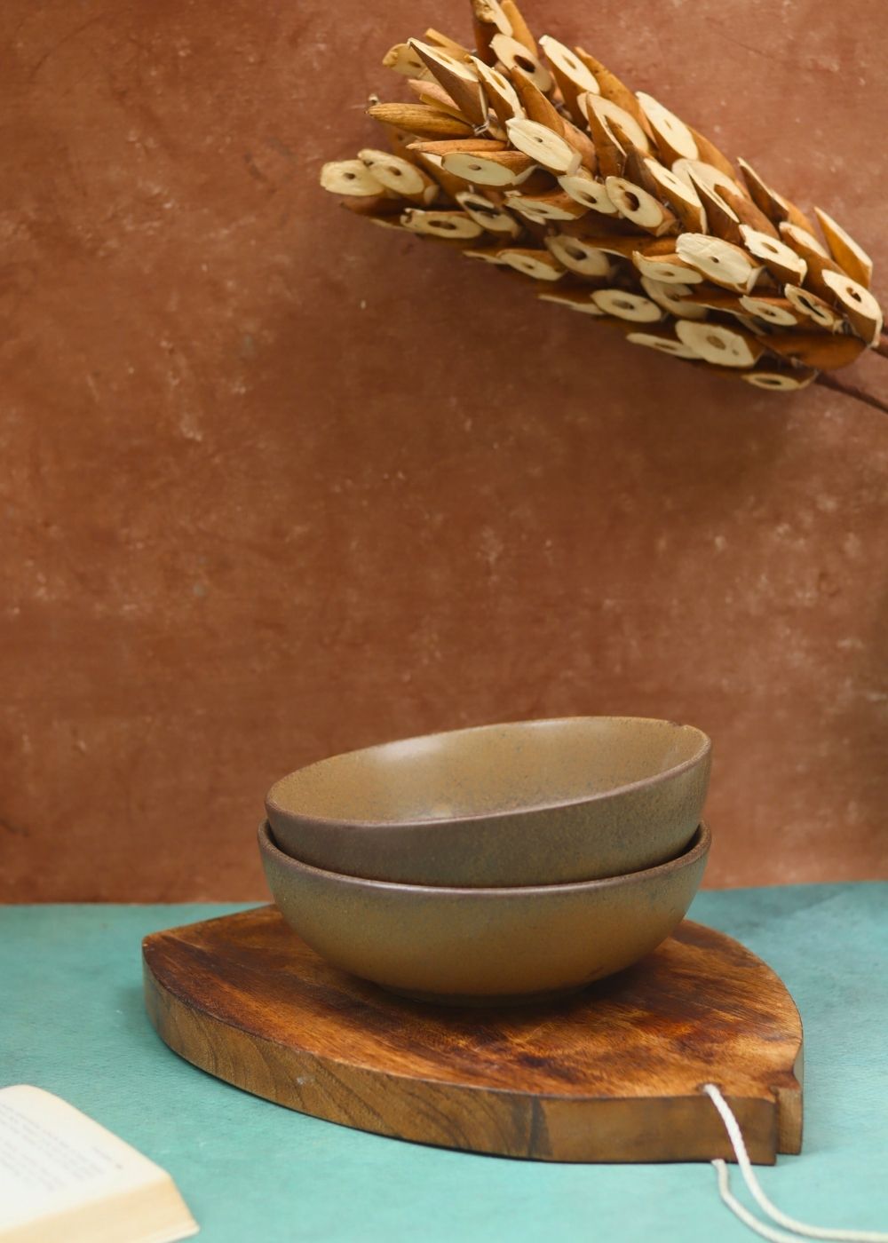 Woody Brown Curry Bowl  handmade in India
