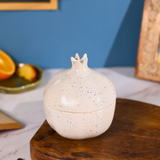 handmade white speckled anar jar made by ceramic
