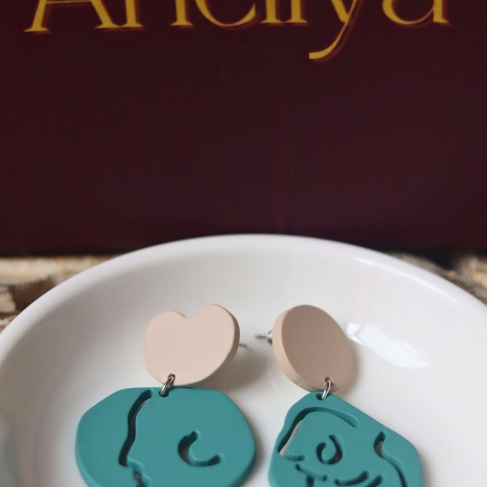 Abstract Face Earrings handmade in India