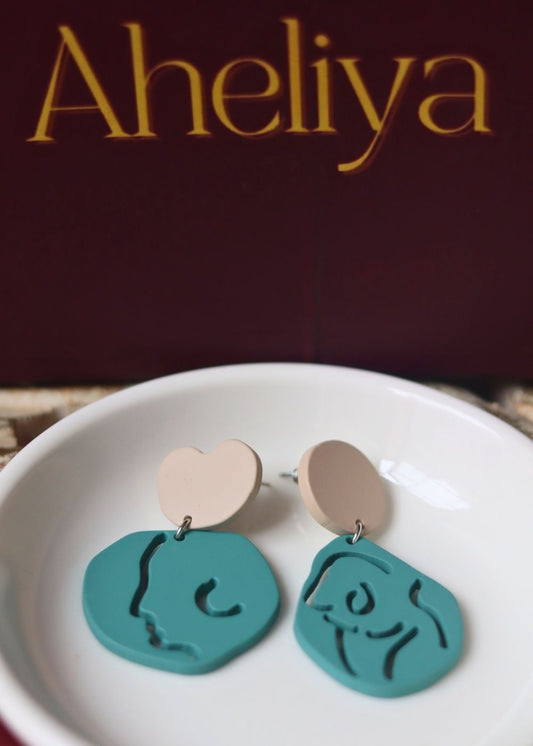 Abstract Face Earrings handmade in India