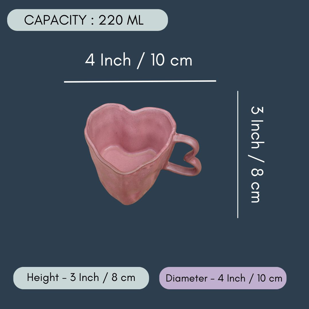 Dusty Pink Heart Shaped Mug