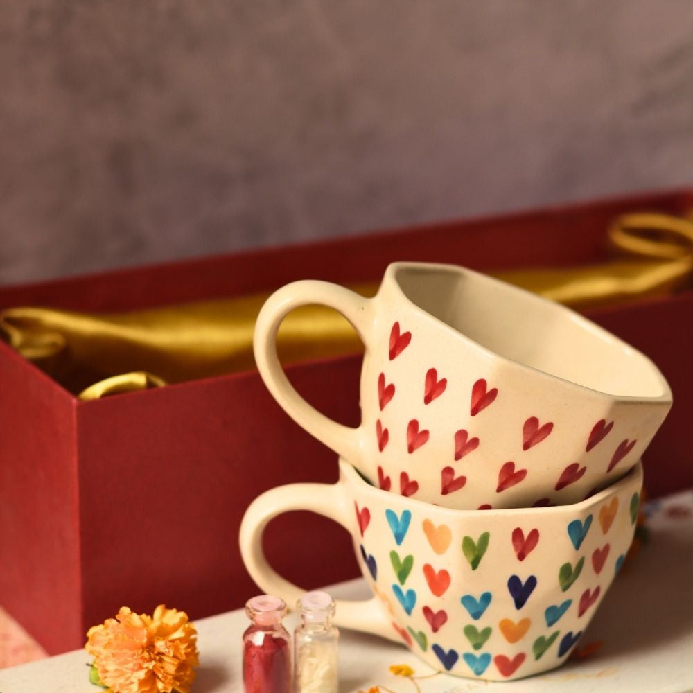 heart & Loveislove mug rakhi gift box made by ceramic