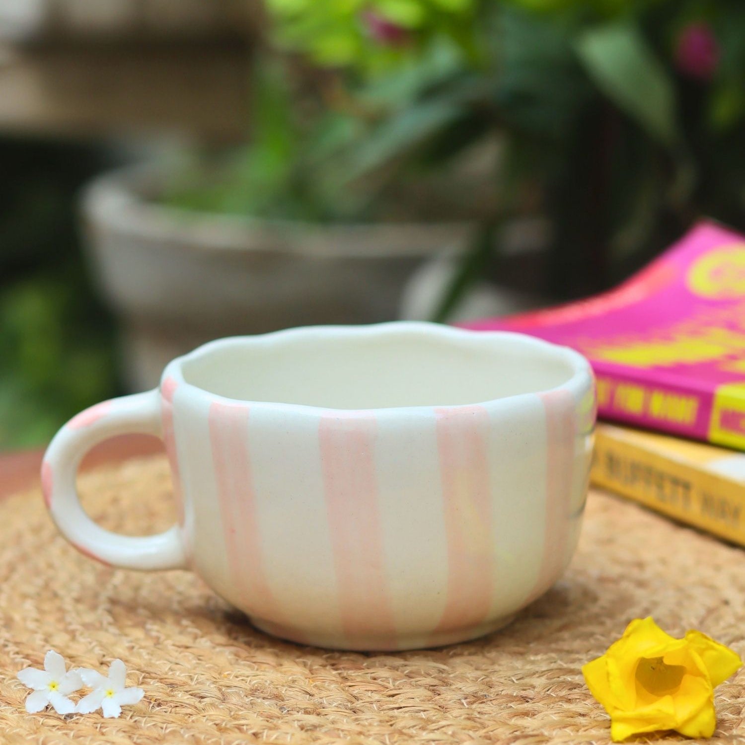 Handmade Pink Striped Mug