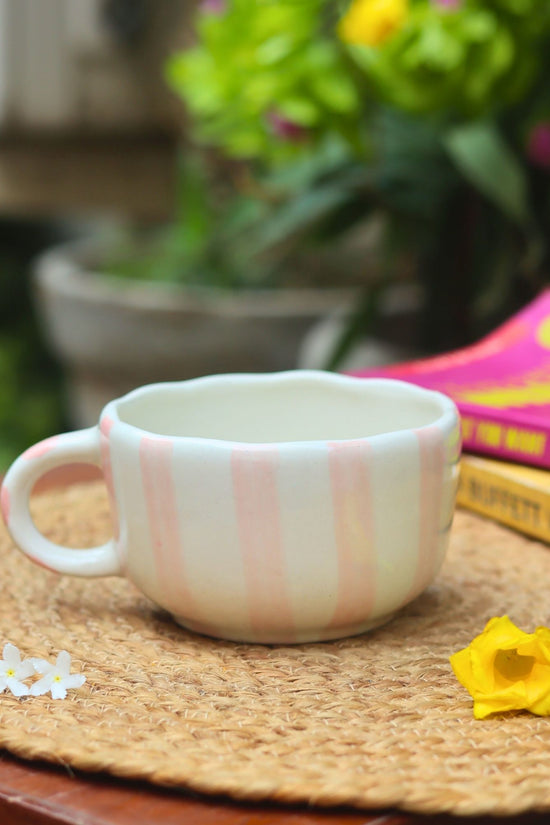 Handmade Pink Striped Mug