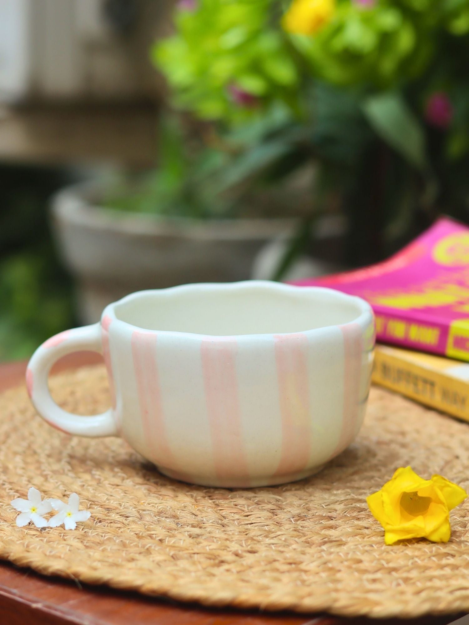 Handmade Pink Striped Mug