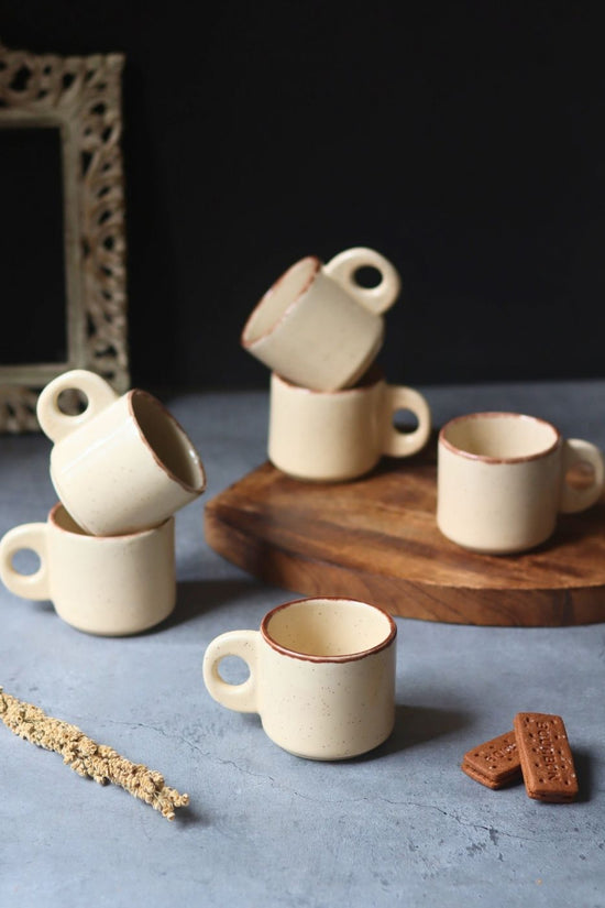 Cream Tea Cups - Set of 6 with Premium quality material