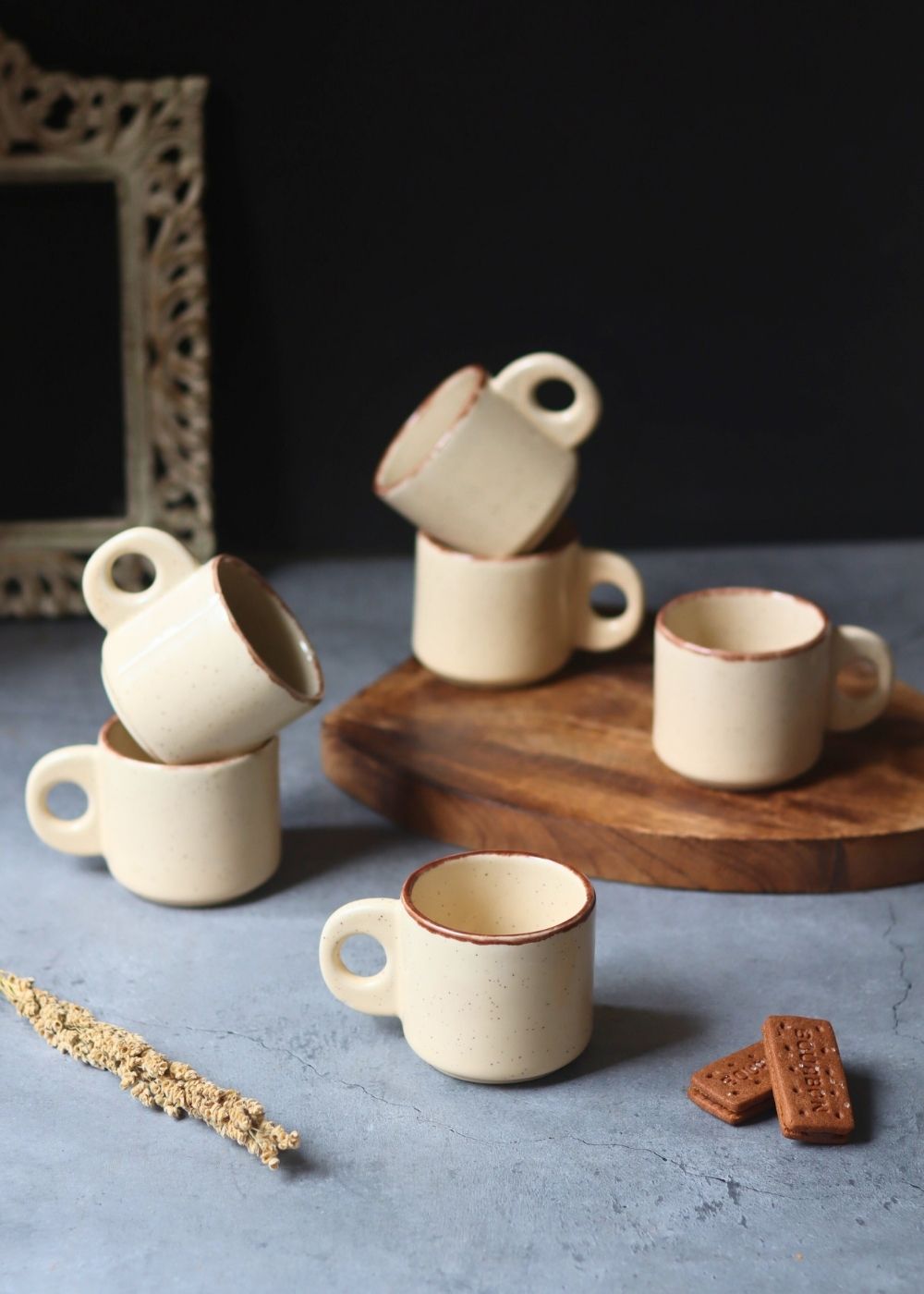 Cream Tea Cups - Set of 6 with Premium quality material