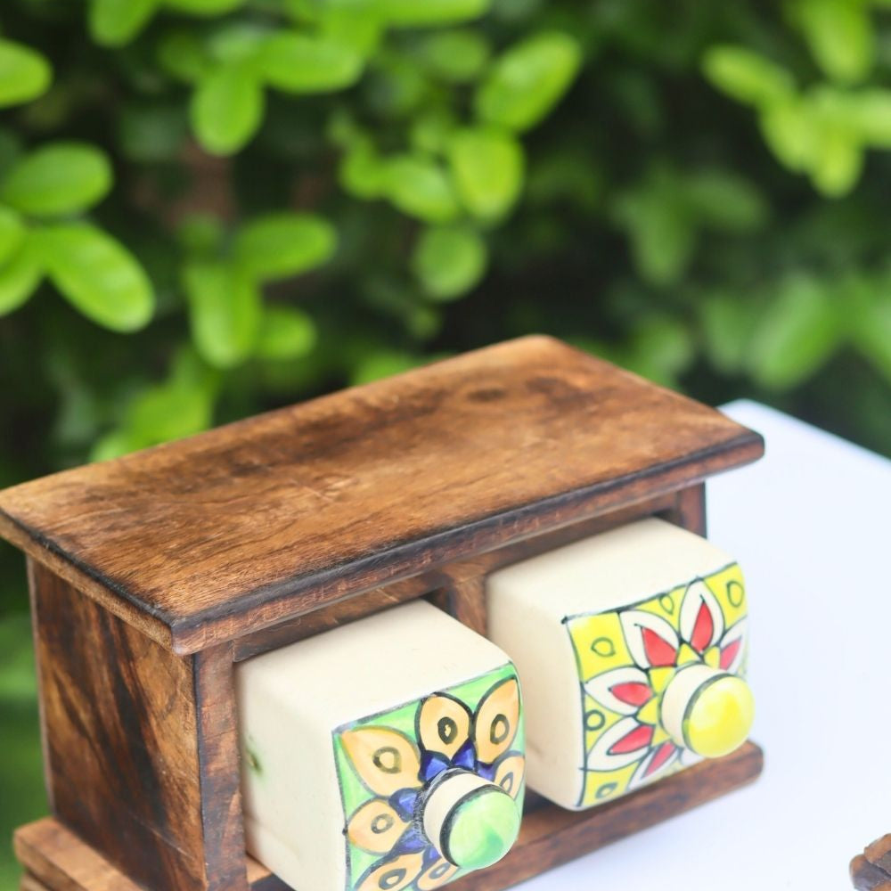 Handmade Wooden Decor Drawer – Tribal Art