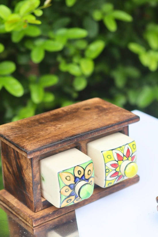 Handmade Wooden Decor Drawer – Tribal Art