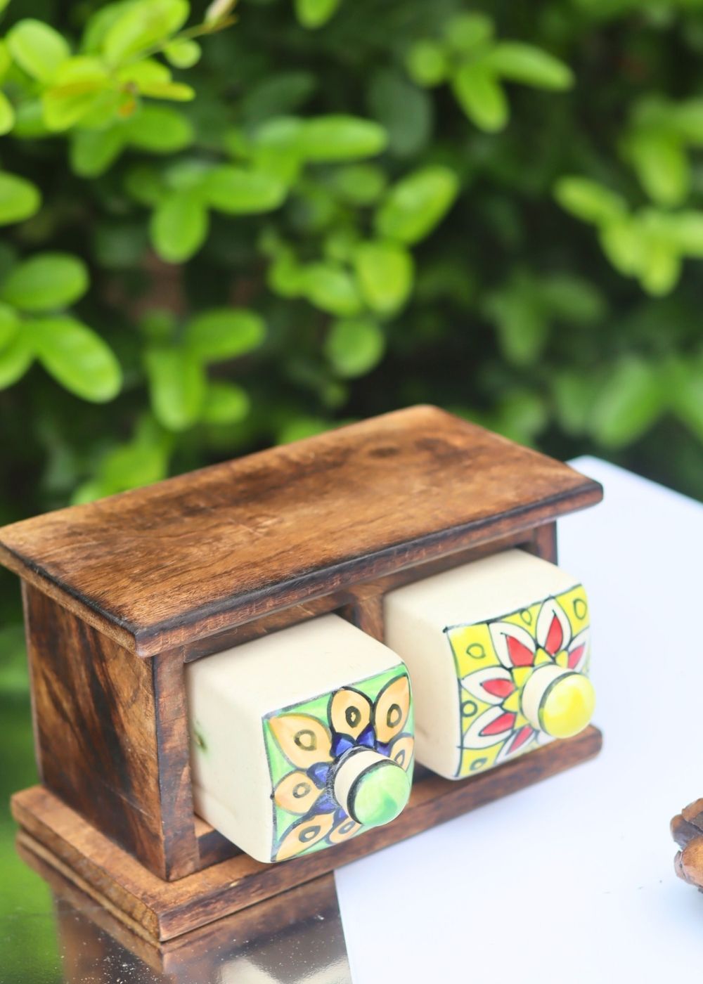 Handmade Wooden Decor Drawer – Tribal Art