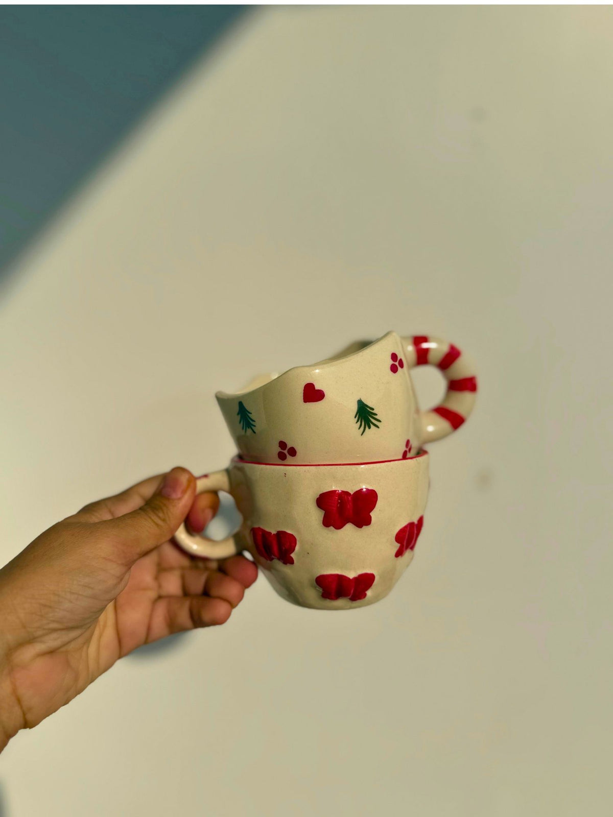 Set of 2 - Bow & Holly Jolly Mug Combo with premium quality material
