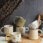 Set of 6 White & Beige Mugs (for the price of 5) with premium quality material