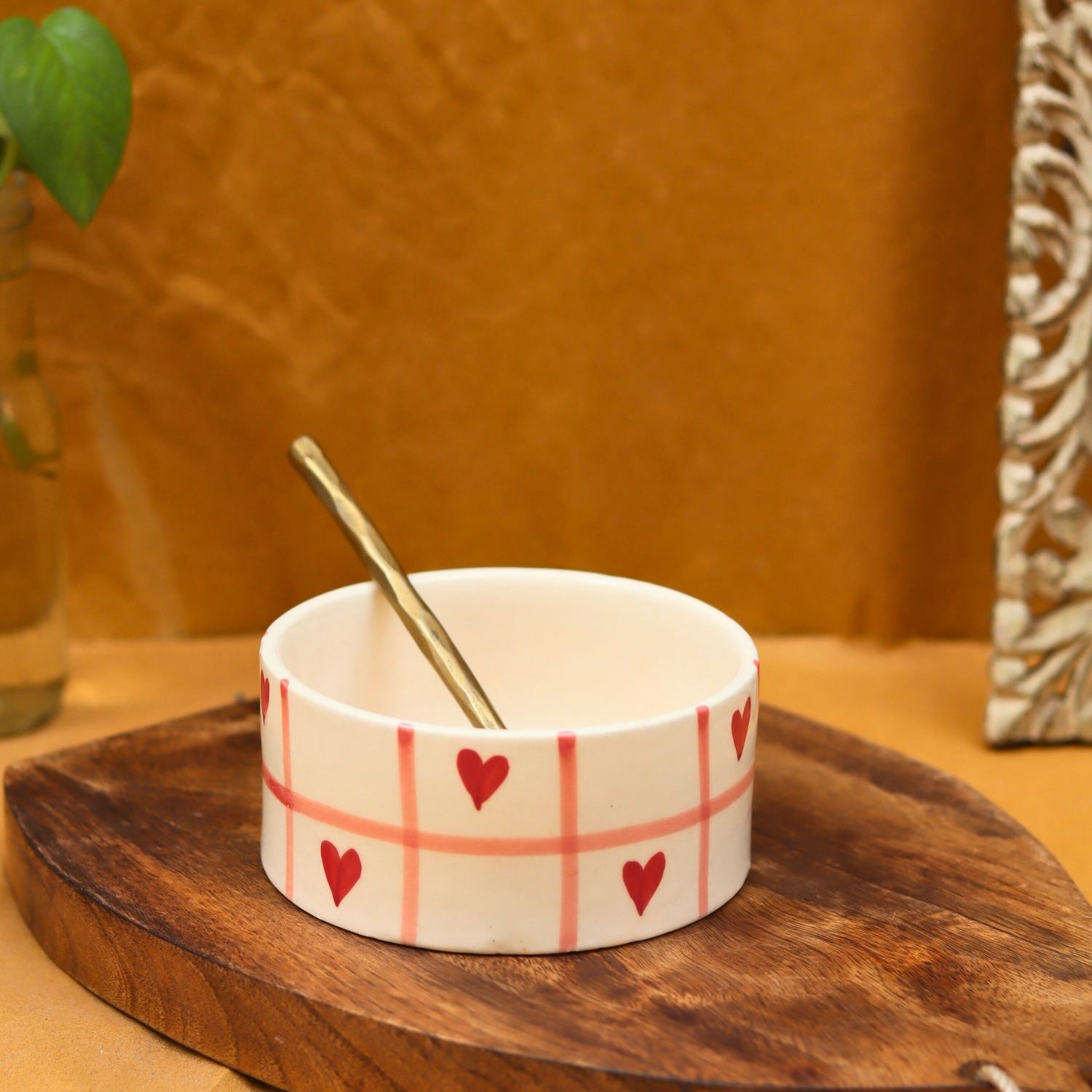 lead free Chequered heart bowl 