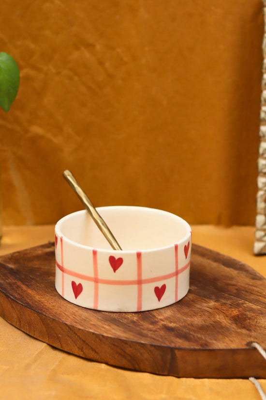 lead free Chequered heart bowl 