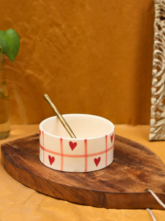 lead free Chequered heart bowl 