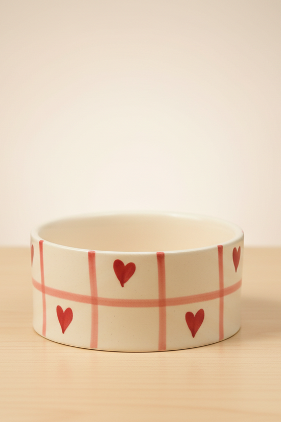 Chequered heart bowl