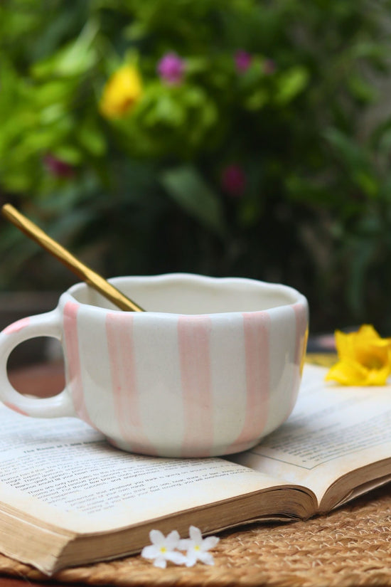 Pink Striped Mug with premium quality material