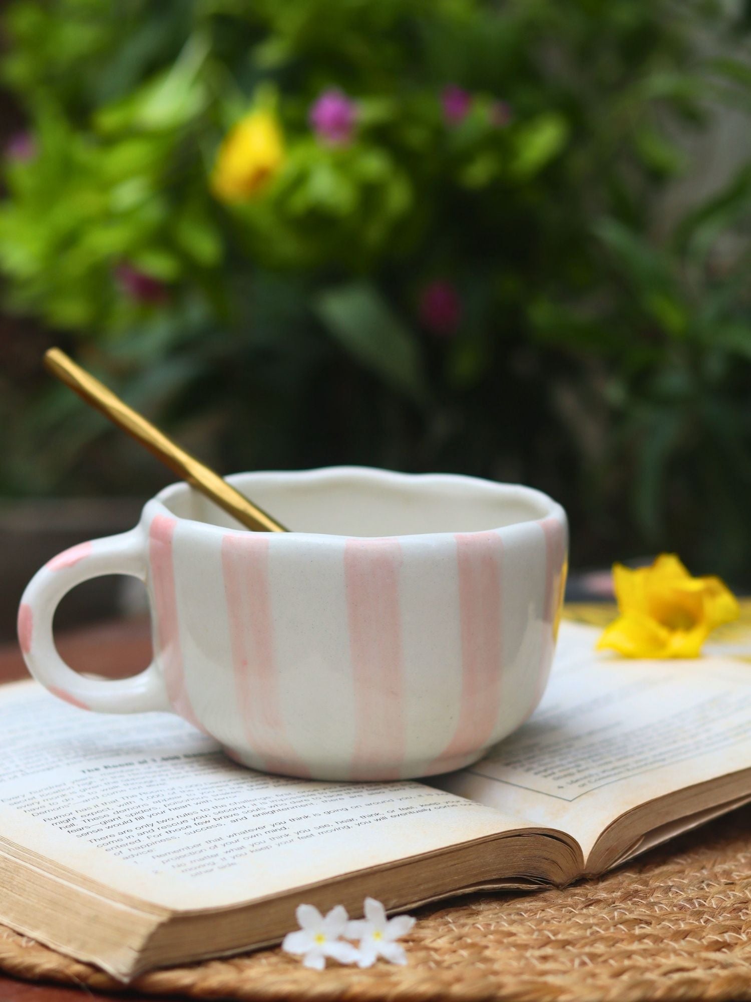 Pink Striped Mug with premium quality material