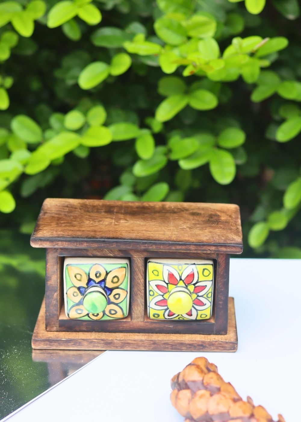 Wooden Decor Drawer – Tribal Art handmade in India