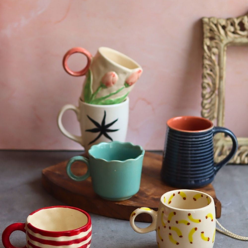 Set of 6 Morning Essential Mugs (for the price of 5) made by ceramic