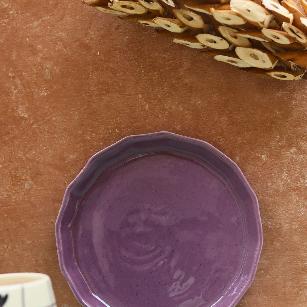 Lavender Snack Plate handmade in India
