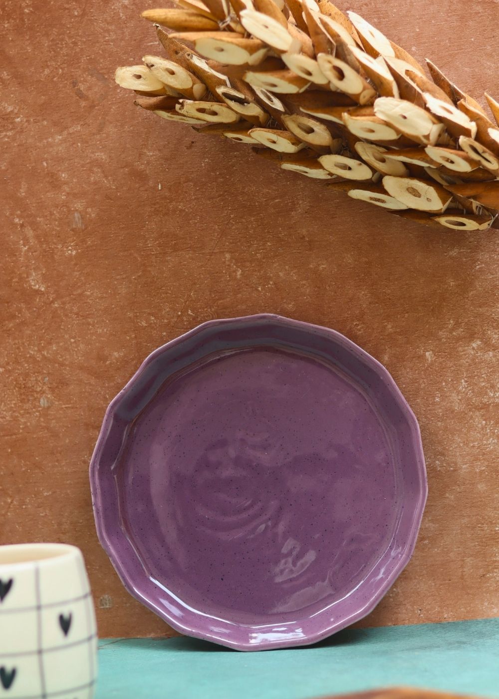 Lavender Snack Plate handmade in India