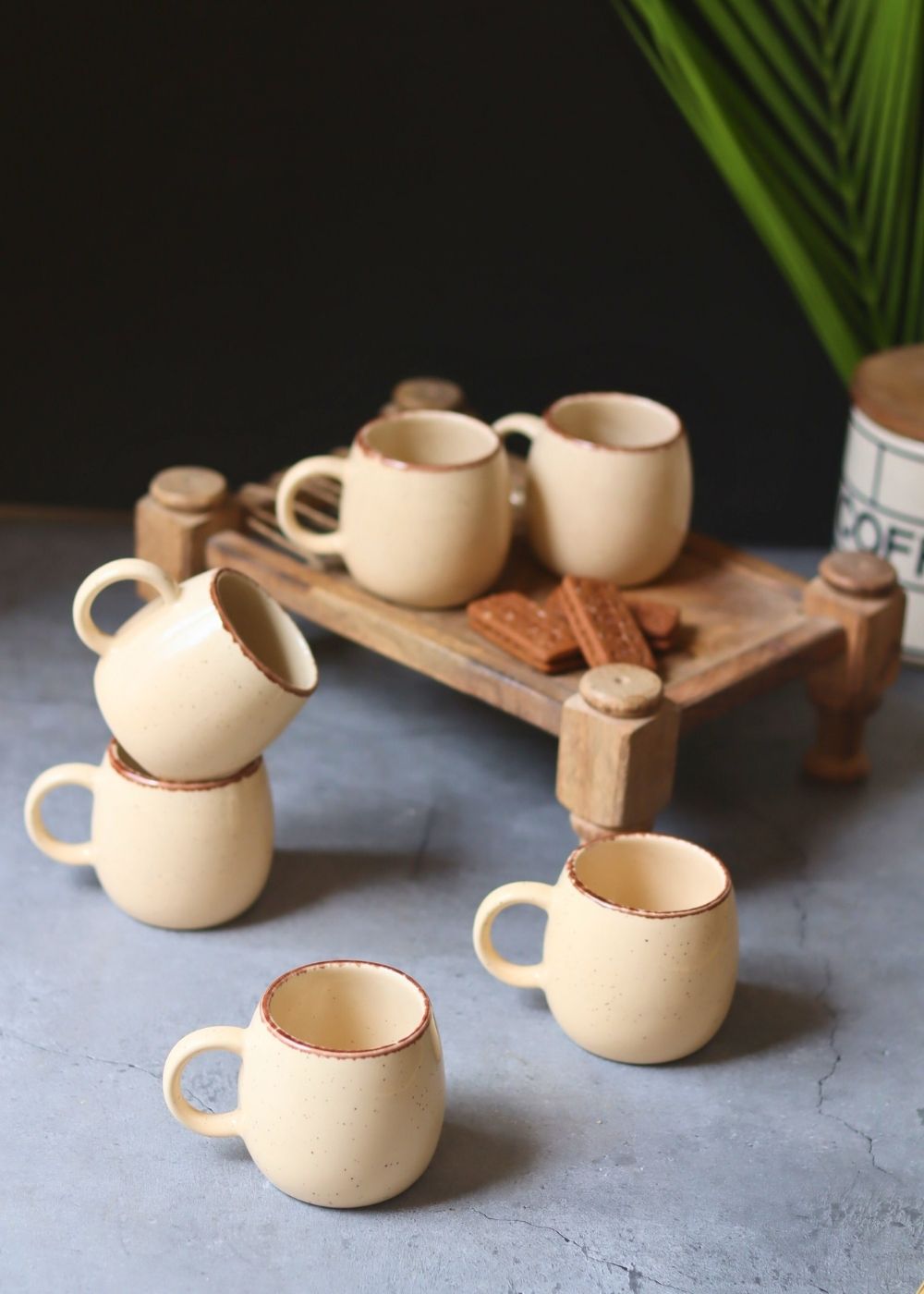 Ivory Ovule Shape Tea Cups - Set of 6 with premium quality material
