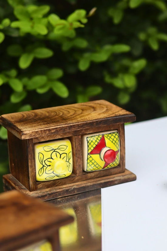 Handmade Wooden Decor Drawer – Tribal Glow