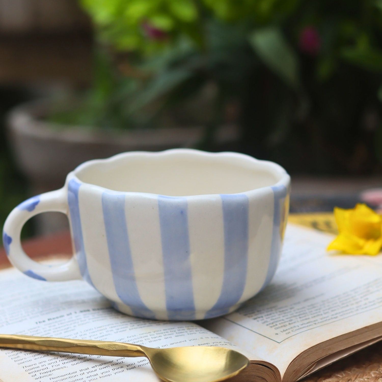 Handmade Blue Striped Mug