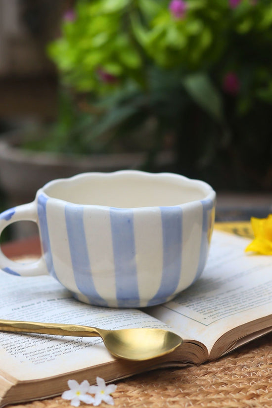 Handmade Blue Striped Mug