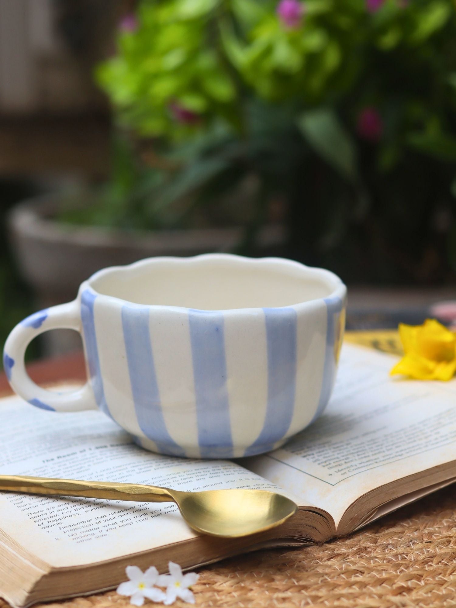 Handmade Blue Striped Mug
