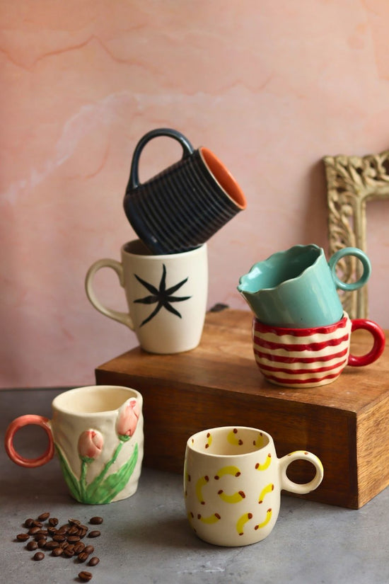 Set of 6 Morning Essential Mugs (for the price of 5) handmade in India