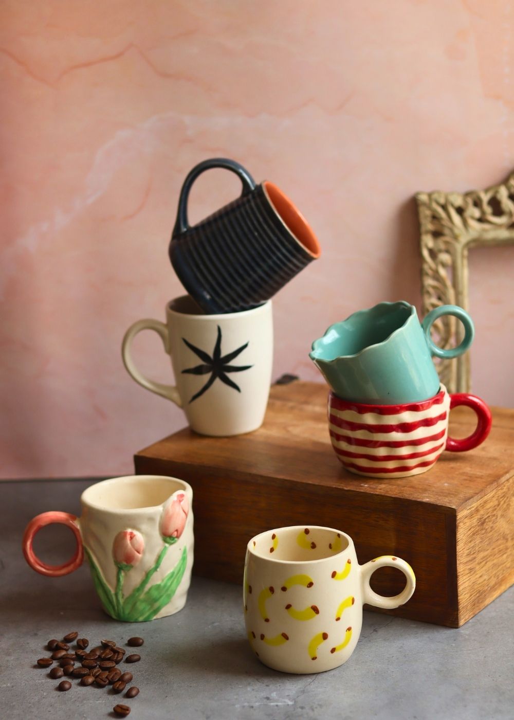 Set of 6 Morning Essential Mugs (for the price of 5) handmade in India