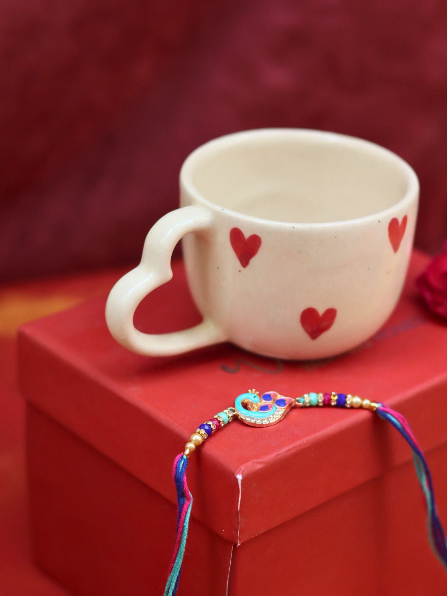 Valentino Mug rakhi Gift Box handmade in india