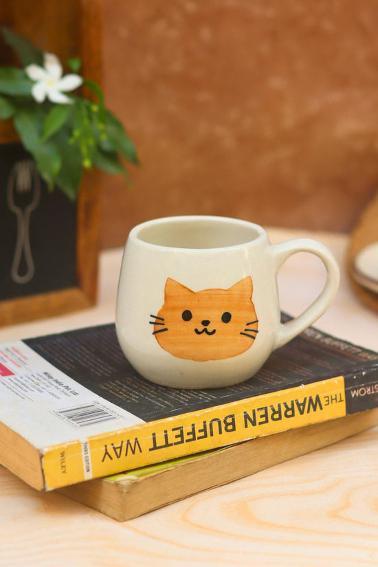 Witty Cat Mug - Brown made by ceramic