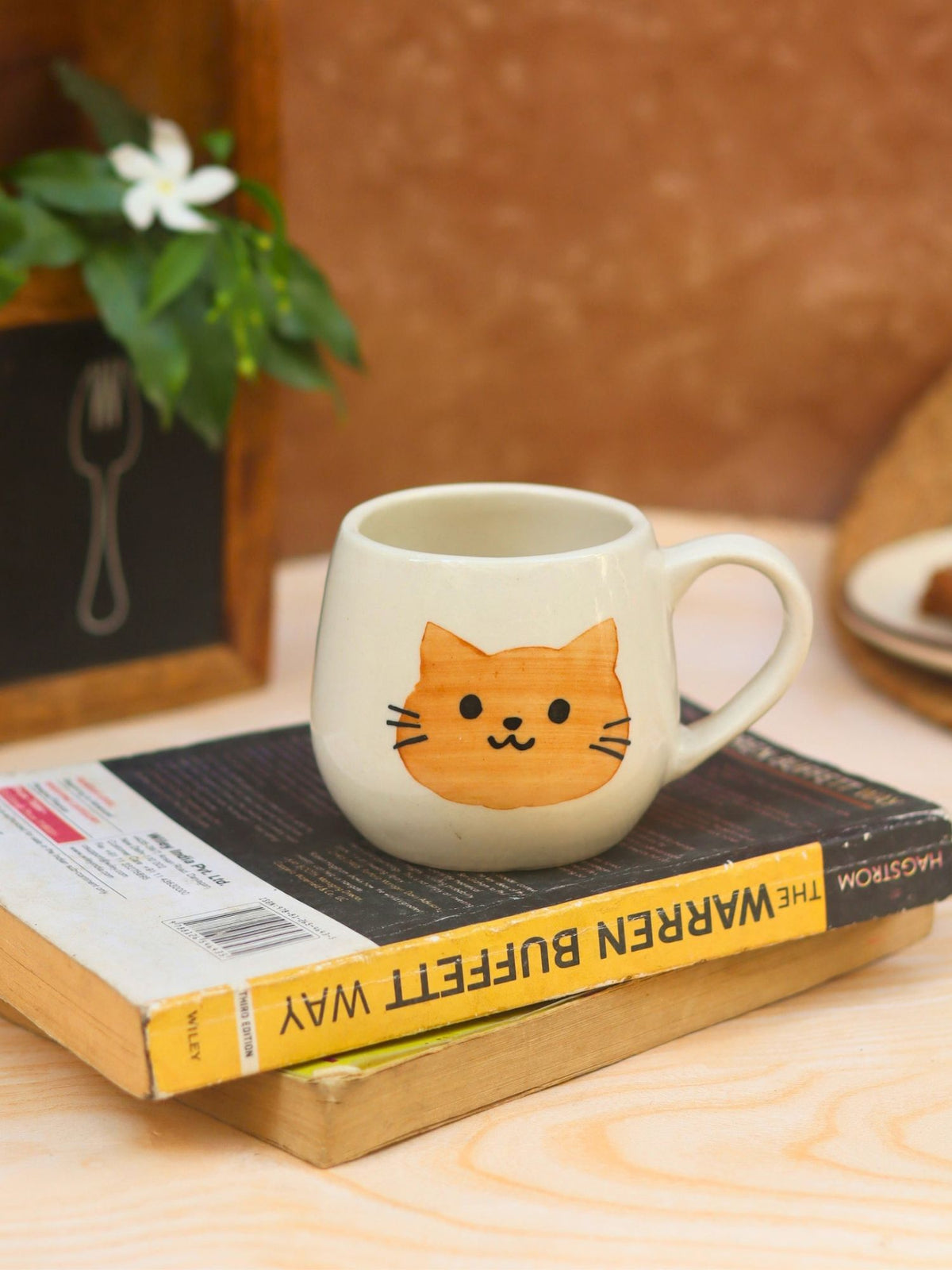 Witty Cat Mug - Brown made by ceramic