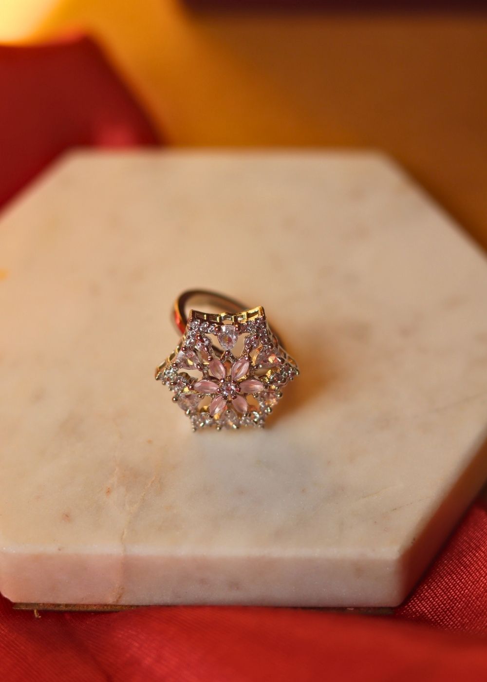 Pink Radiance Ring with premium quality material