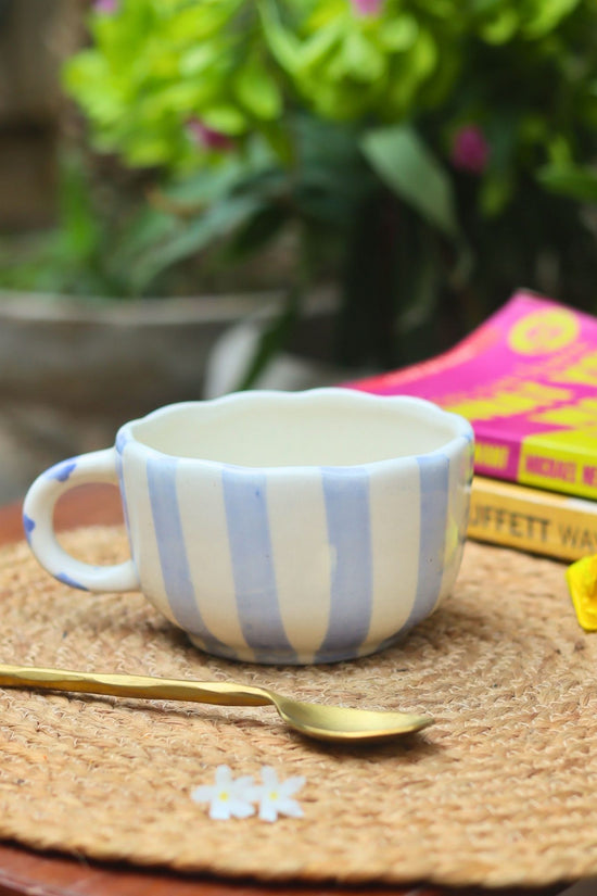Blue Striped Mug with premium quality maerial