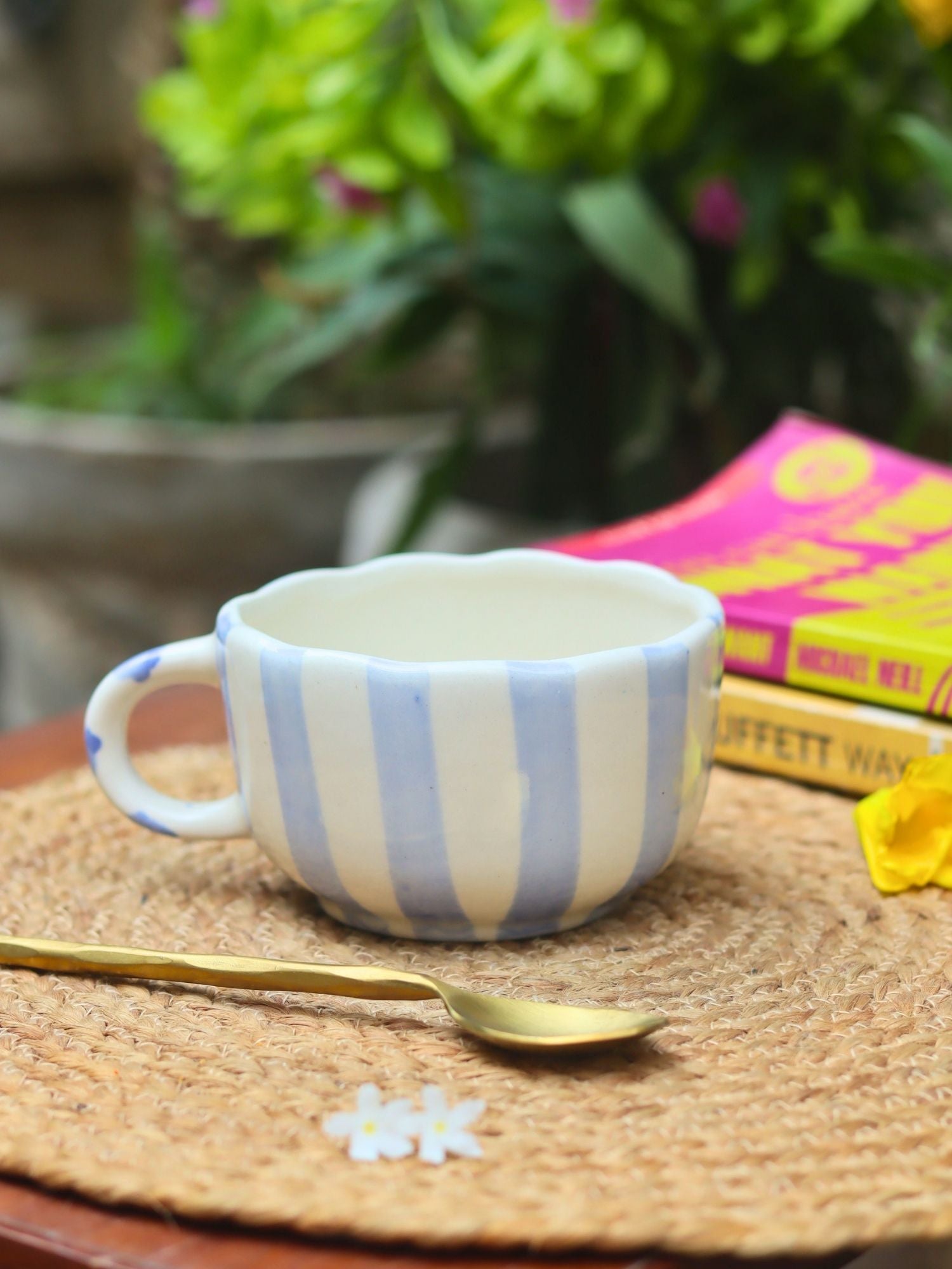 Blue Striped Mug with premium quality maerial