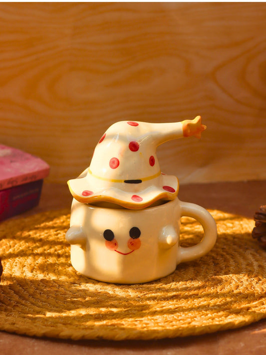Spooky Ghost Mug with Lid made by ceramic