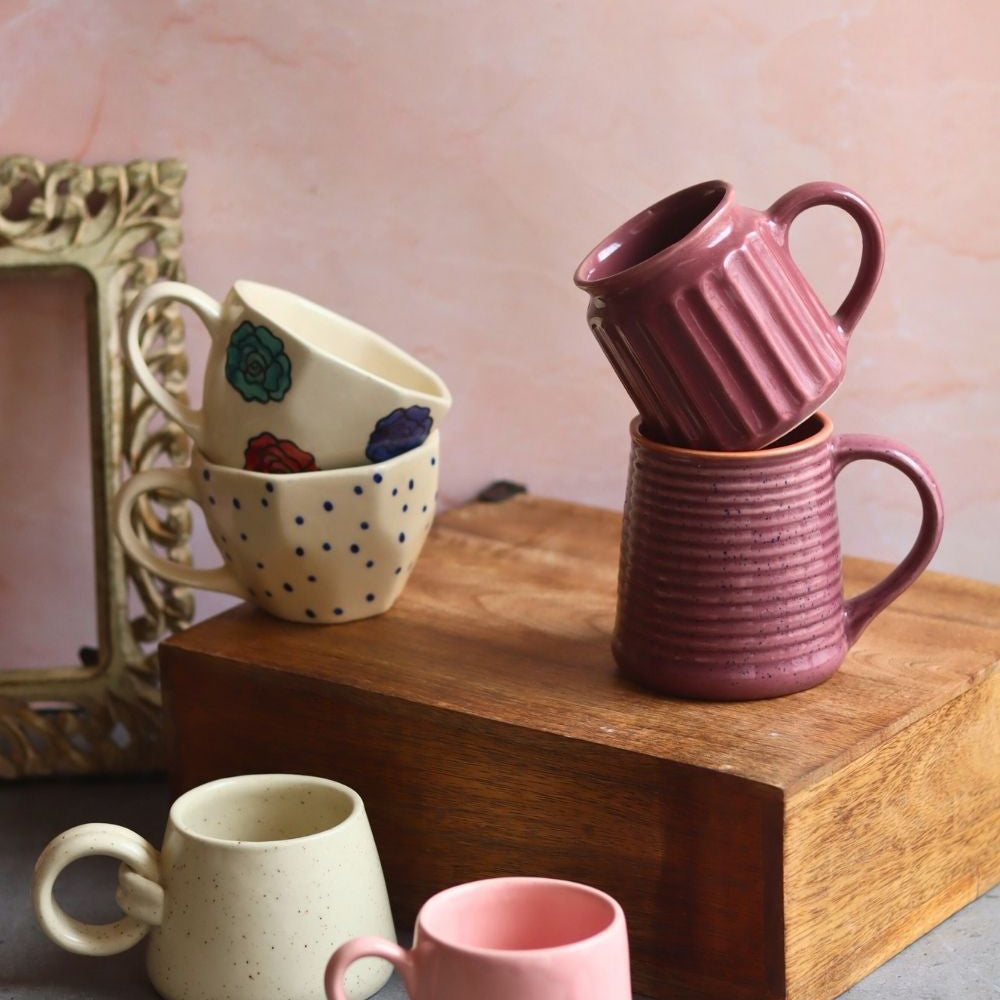 Handmade Set of 6 Sip & Smile Mugs Combo (for the price of 5)