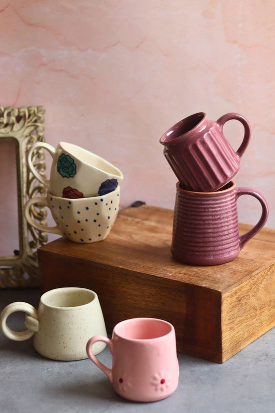 Handmade Set of 6 Sip & Smile Mugs Combo (for the price of 5)