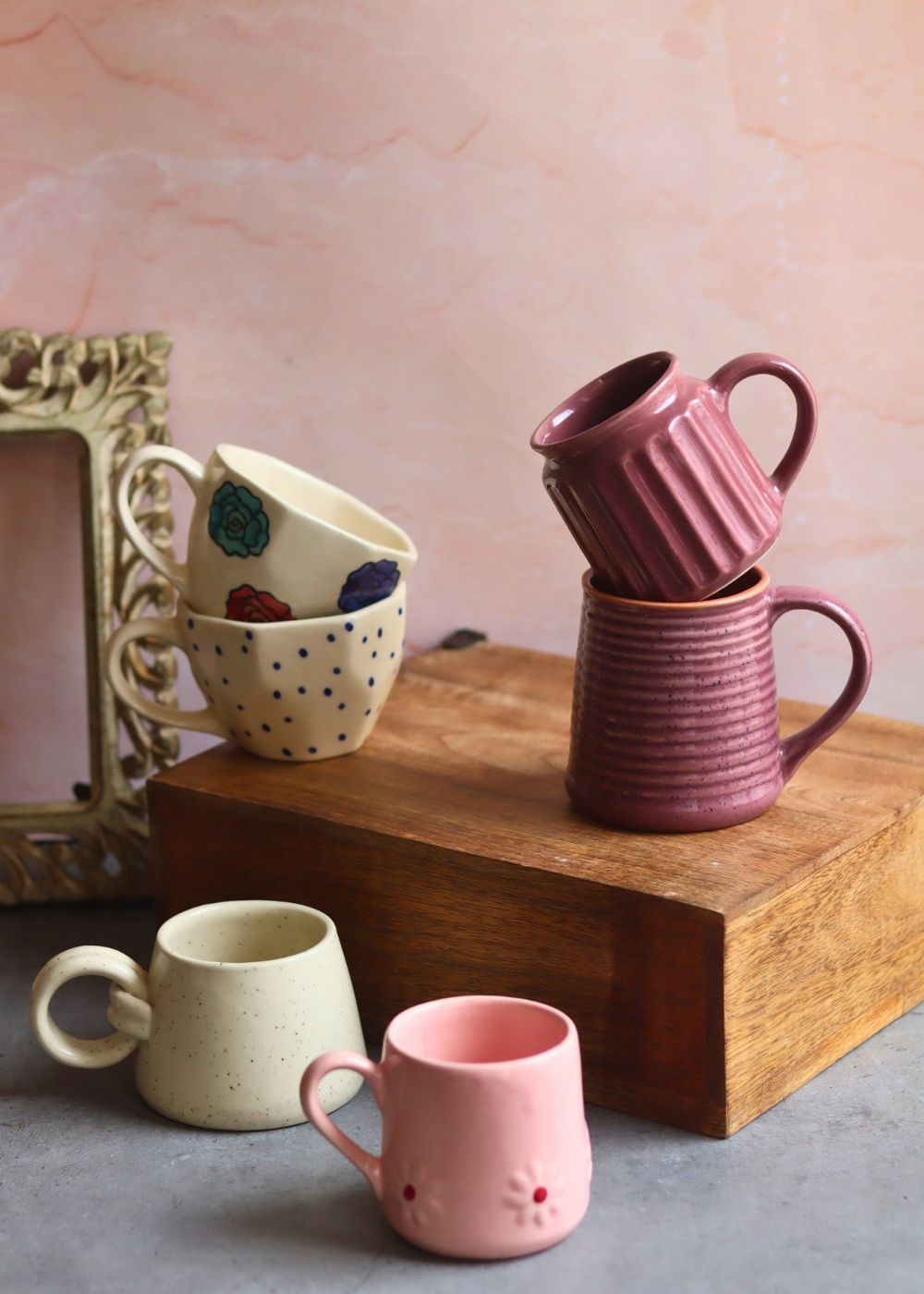Handmade Set of 6 Sip & Smile Mugs Combo (for the price of 5)