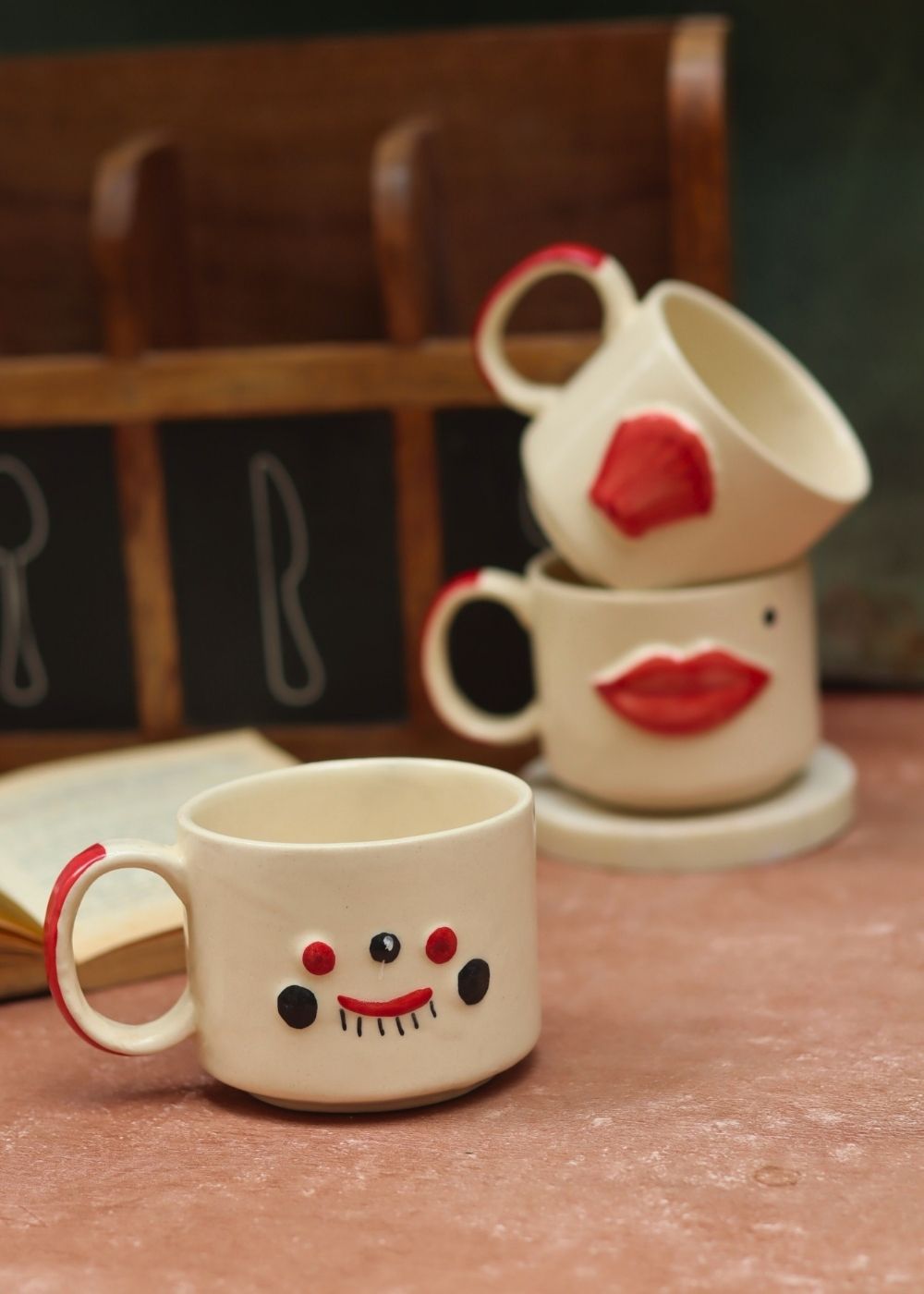 Set of 3 - Happy Faces Mugs combo with premium quality material