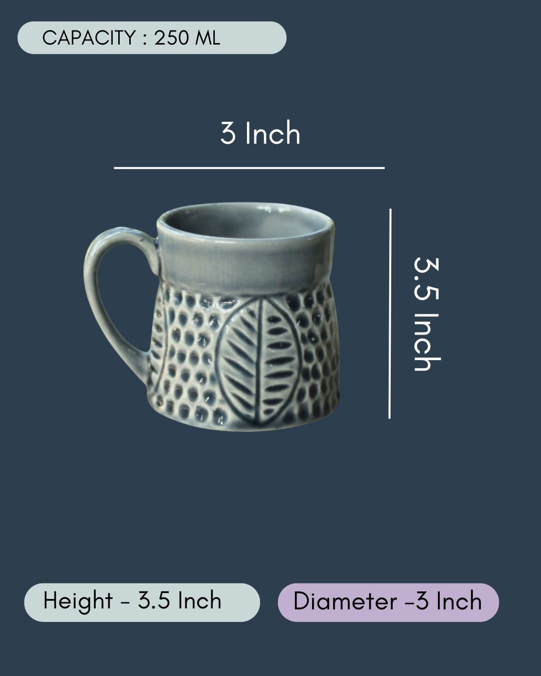 Subtle Grey Leaf Coffee Mug