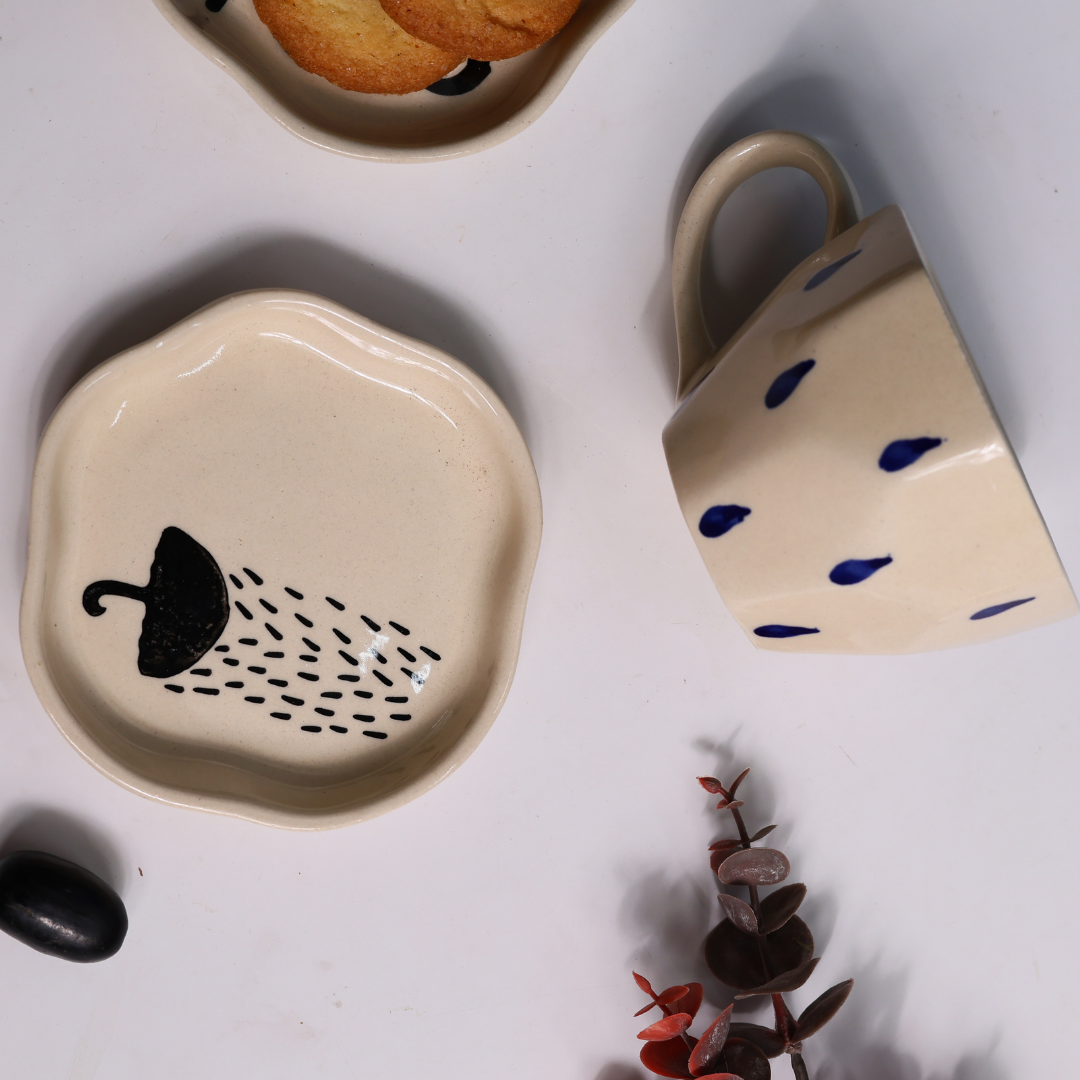 mug & handmade dessert plate combo