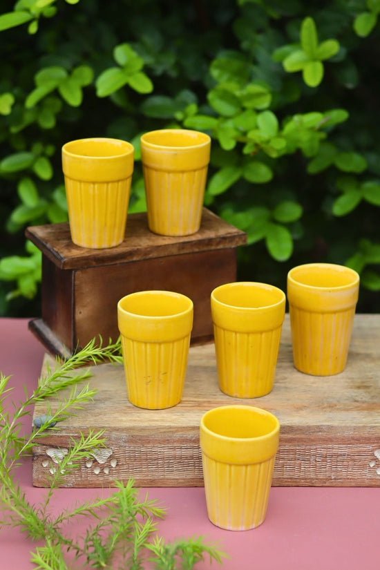 Set of 6 - Yellow Kulhad with premium quality material