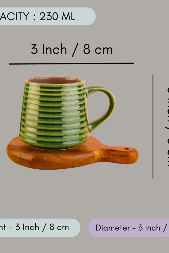 Metallic Green Striped Mug