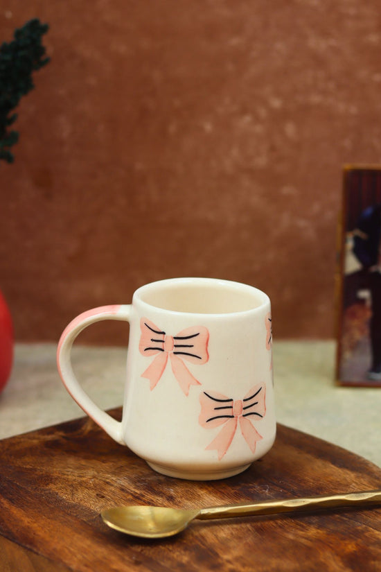 Handmade Bow Mug - Pink